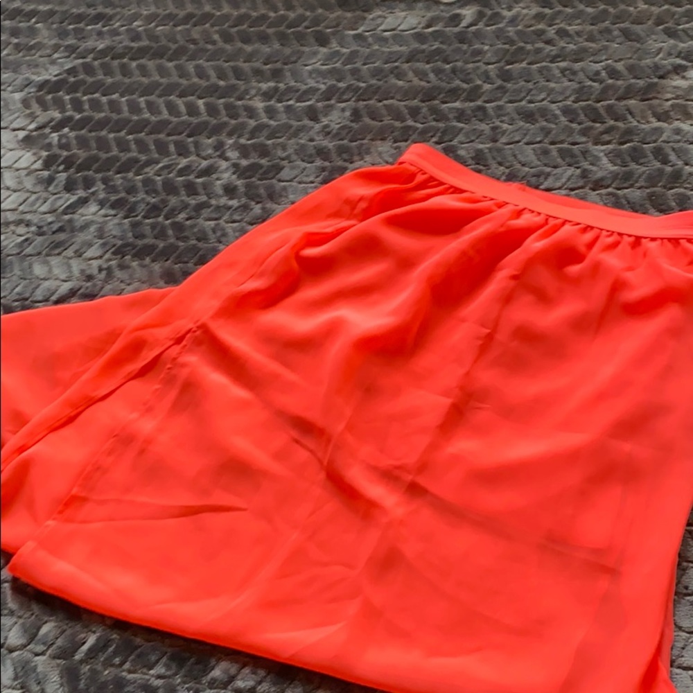 Floor length bright skirt